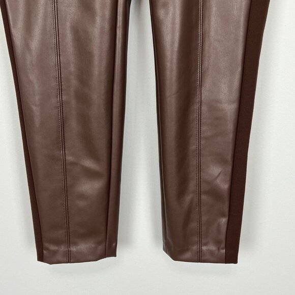 Talbots Womens Petite Portland Faux Leather Legging Pants Espresso Brown size 6P - Picture 6 of 13